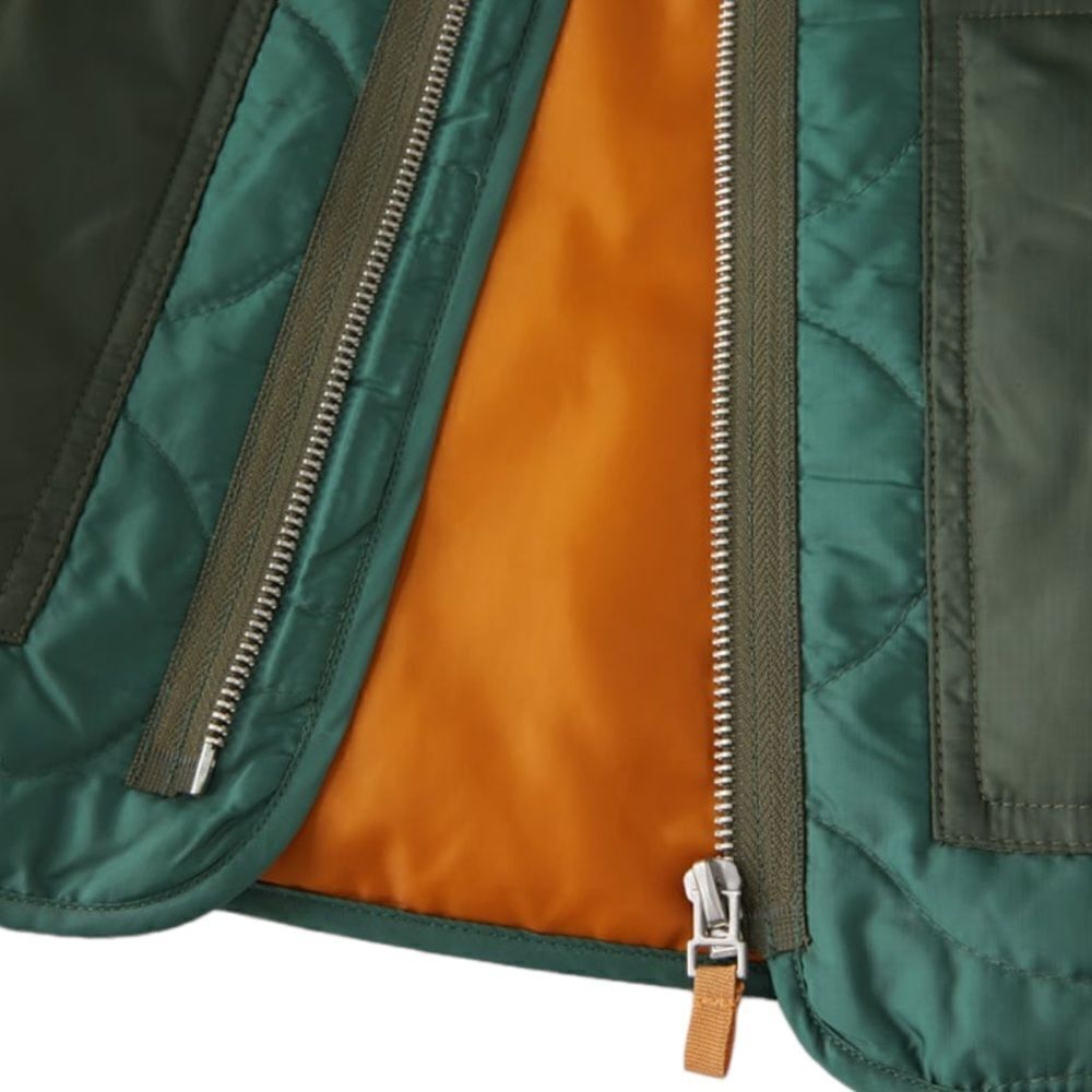 ZARA Kids | Green | COMBINATION QUILTED JACKET - Picture 4 of 7